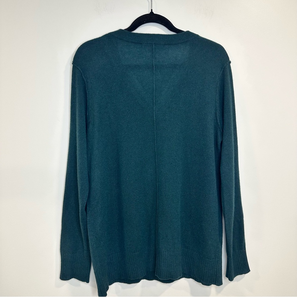 Antonio Melani Womens 100% Cashmere Sweatshirt Green V-Neck Blouse Size XL - Picture 2 of 6